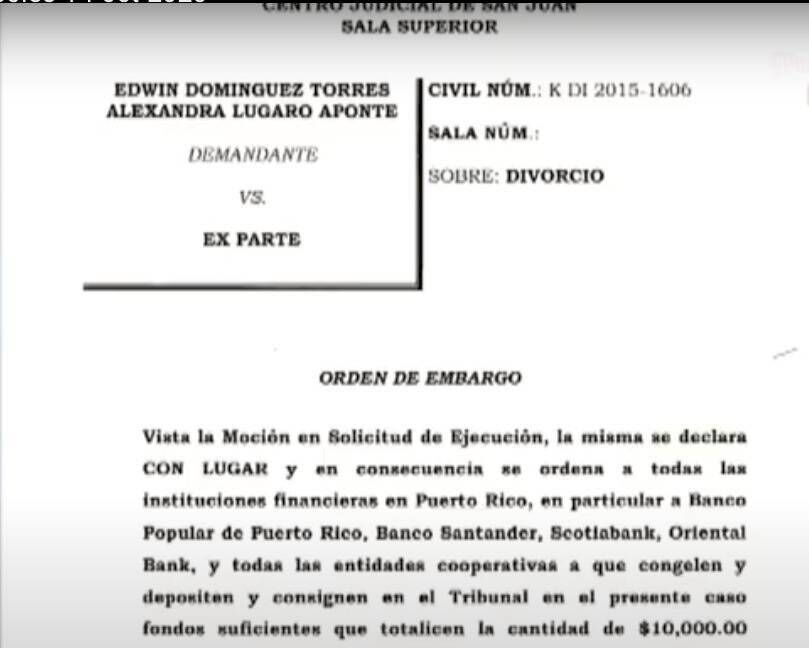 Alexandra Lugaro - orden de embargo - mocion - tribunal - octubre 15 2020